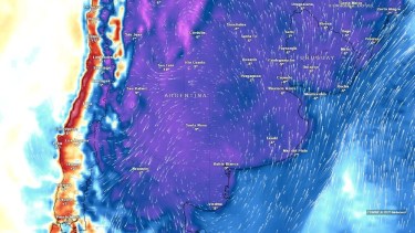 Frío esta semana. Foto: gentileza Meteored. 