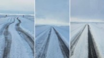 Imagen de Con el aire frío, nieve: el sur de la Patagonia se vistió de blanco y tuvieron que cortar la Ruta 40
