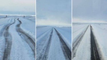 Fuertes nevadas en el sur. Foto: gentileza NC 10 Santa Cruz. 