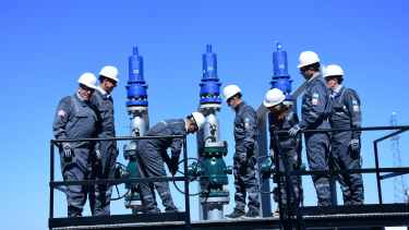 La inauguración del oleoducto se concretó el viernes pasado. Foto: Cecilia Maletti. 