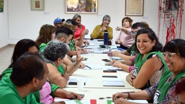 La ministra Campos recibió en Viedma a una delegación de ATE. Foto: Marcelo Ochoa
