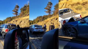 Choque en cadena sobre la ruta de los Siete Lagos: un conductor frenó de golpe y se dio a la fuga