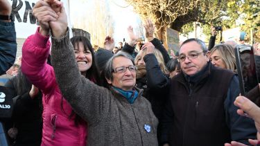 Julia agradeció el apoyo de la gente. Foto: Chino Leiva