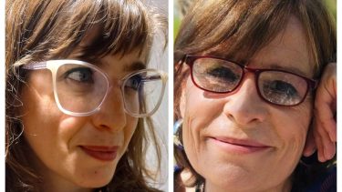 Nina Jäger, poeta, docente y traductora y María Alicia Favot, ilustradora del libro.