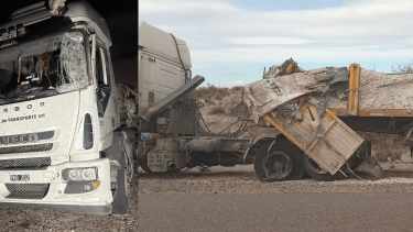 Choque fatal entre dos camiones sobre Ruta 6, en Casa de Piedra. Foto: gentileza.