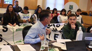 Referentes del Soyem se presentaron hoy en el Concejo para manifestar su oposición al proyecto. (Alfredo Leiva)