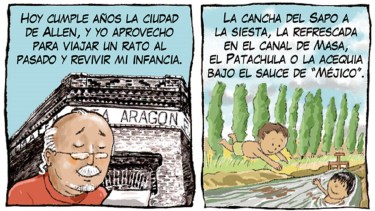 «Recuerdos de Allen», en el cumpleaños de la ciudad, la tira de Chelo Candia en el Voy lo celebra con nostalgia