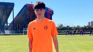 Ian Sandoval, de 13 años, tuvo su debut en el arco de San Lorenzo. Foto: Gentileza.