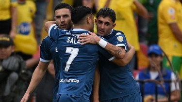 Racing goleó 4-0 a Atlético Bucaramanga en Colombia. Foto: Prensa Conmebol.