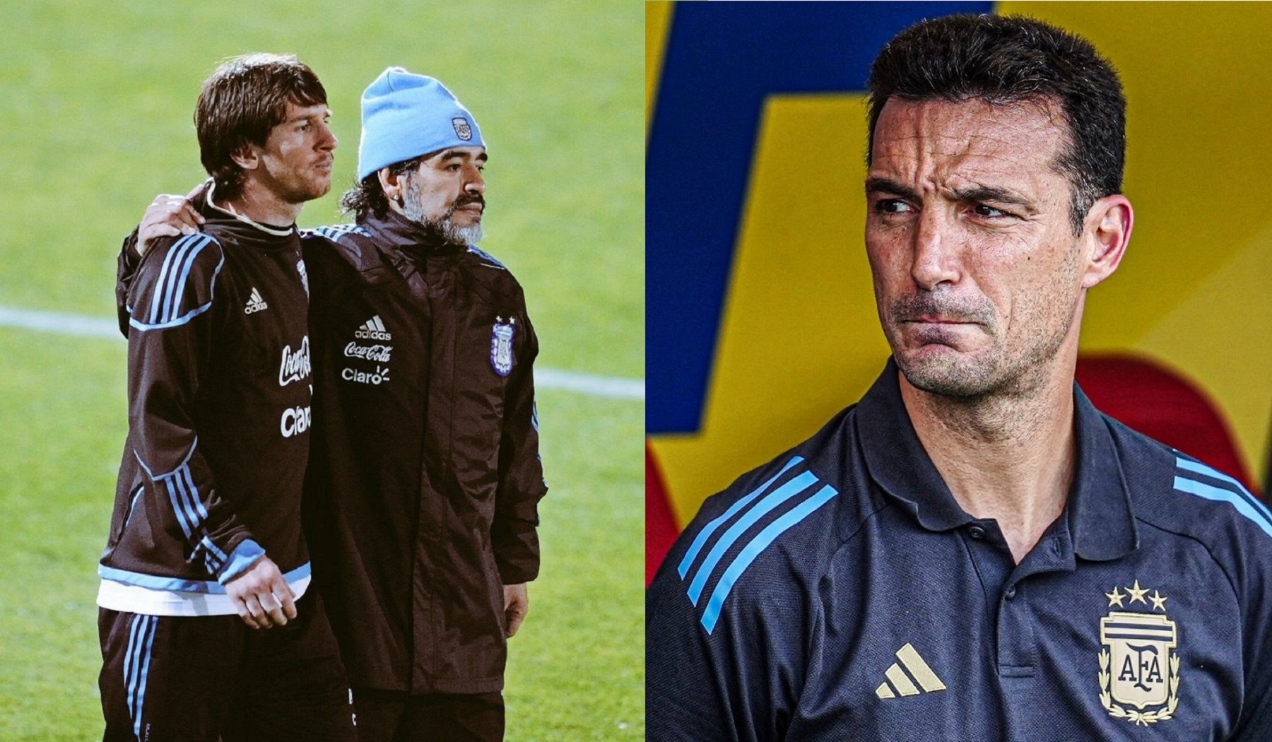Lionel Scaloni eligió entre Lionel Messi y Diego Maradona: «Cada uno puede tener una opinión»
