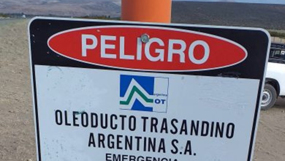 El oleducto trasandino estuvo inactivo 17 años y fue reactivado en 2023 (Gentileza Otasa)