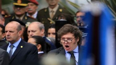 Javier Milei en el pasado acto por el Día del Veterano y los Caídos de Malvinas.  Foto: archivo. 