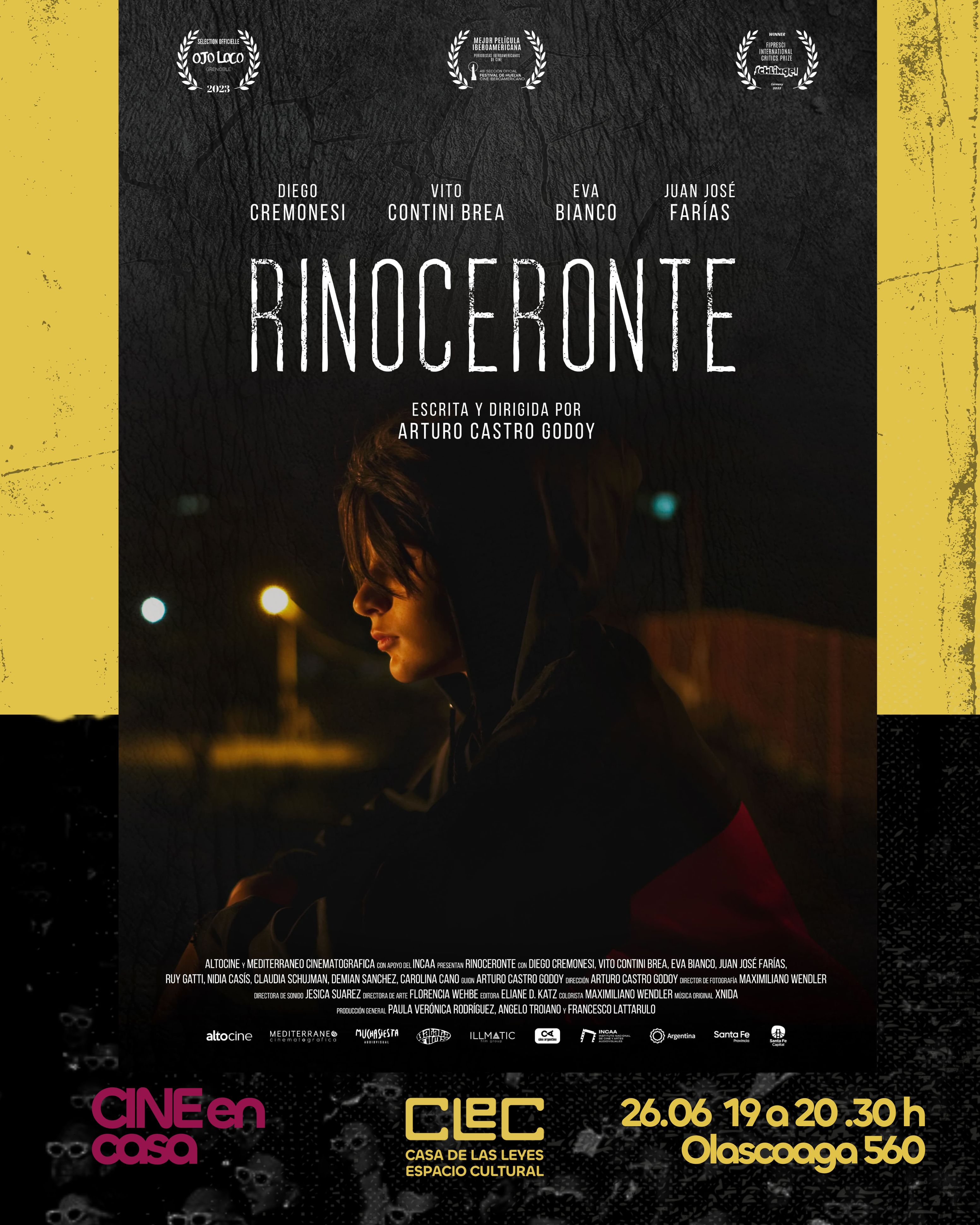 Ciclo Cine en casa. Proyección «Rinoceronte»