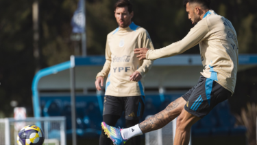 Nico González y el capitán Messi, dos fijas para el partido del jueves ante Chile. (Prensa AFA)