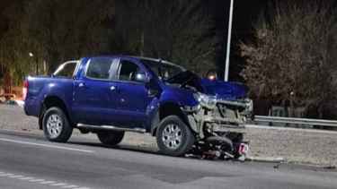 El impacto fue protagonizado entre una camioneta y una moto. Foto: redes.