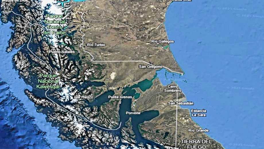 Mapa estrecho de Magallanes