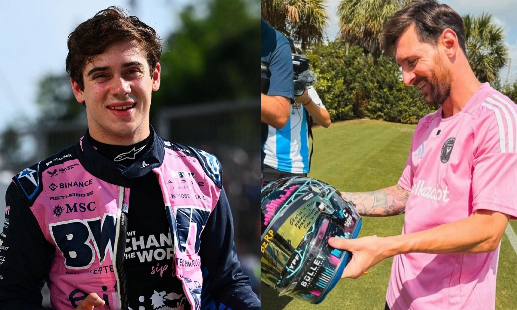 Franco Colapinto y un regalo especial para Lionel Messi en Estados Unidos: «Gracias por tantas alegrías»