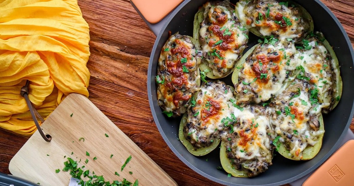 Delicia patagónica: papas rellenas de champiñones
