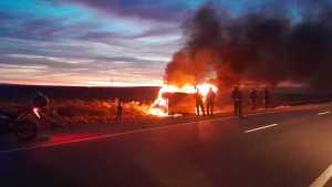 Incendio en Ruta 22: un camión se prendió fuego entre Cutral Co y Zapala, cómo está el tránsito