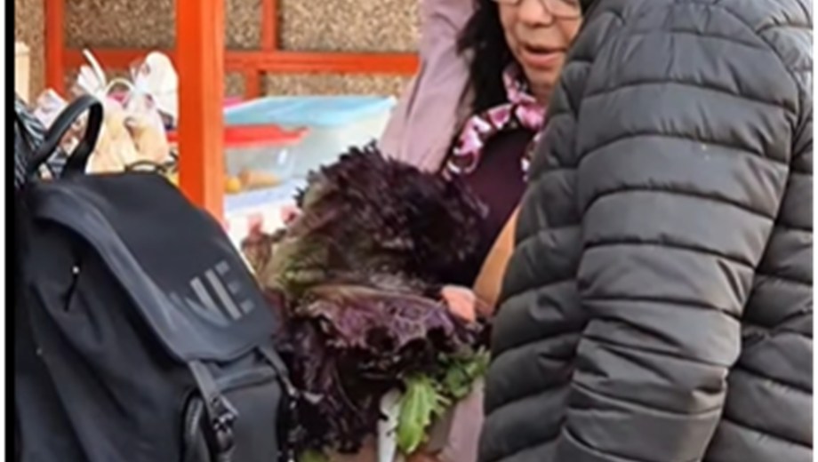 El intendente fue de compras con su esposa y mostró que lo hicieron cargar las bolsas y de paso promocionar una feria