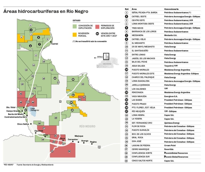 Entre Vaca Muerta y el convencional: cómo es el nuevo mapa rionegrino del petróleo