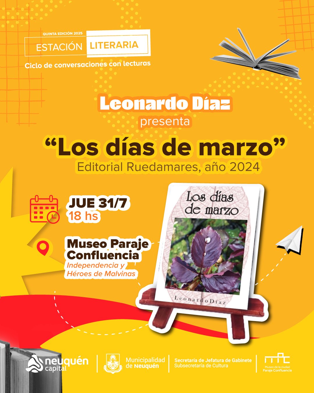 Estación Literaria: presentación del Libro «Los días de marzo» de Leonardo Díaz