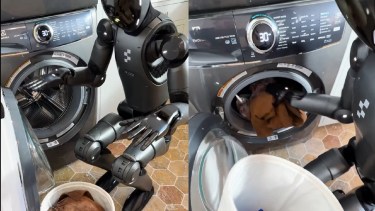 Crearon el robot humanoide que lava la ropa: los detalles de su funcionamiento