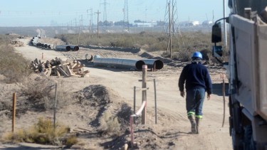 Trabajos en el oleoducto durante la semana pasada. 