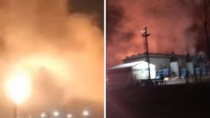 Incendio en una planta de gas en Neuquén este miércoles, cerca de la Ruta 51: aseguran que está contenido