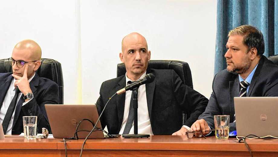 Hermosilla, Kees y Guaita, integrantes del Tribunal del juicio. (Cecilia Maletti)