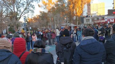 Trabajadores de Salud de Neuquén protestaron en el centro este miércoles 2 de julio. Foto: Gentileza. 