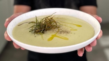 Sopa crema de papa y puerro ¡de-li-cio-sa!