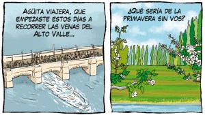 «Agüita viajera», la tira que anuncia la primavera, de Chelo Candia en el Voy