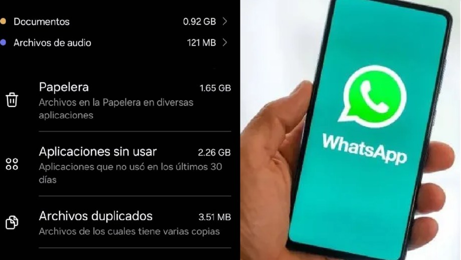 Almacenamiento oculto de WhatsApp.