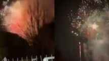 Imagen de La previa Racing vs. Peñarol arrancó en la madrugada: hubo fuegos artificiales en la concentración uruguaya