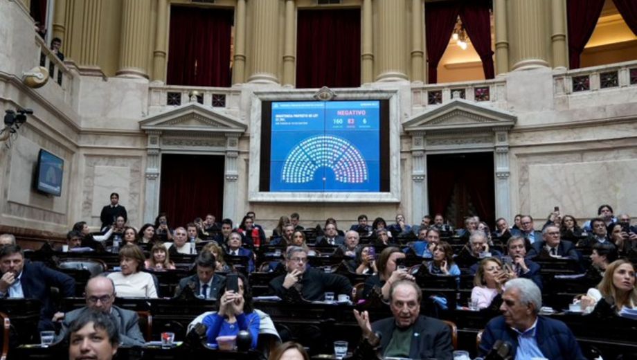 La Cámara de Diputados ratificó el veto de Javier Milei al aumento en las jubilaciones. Foto: Gentileza. 