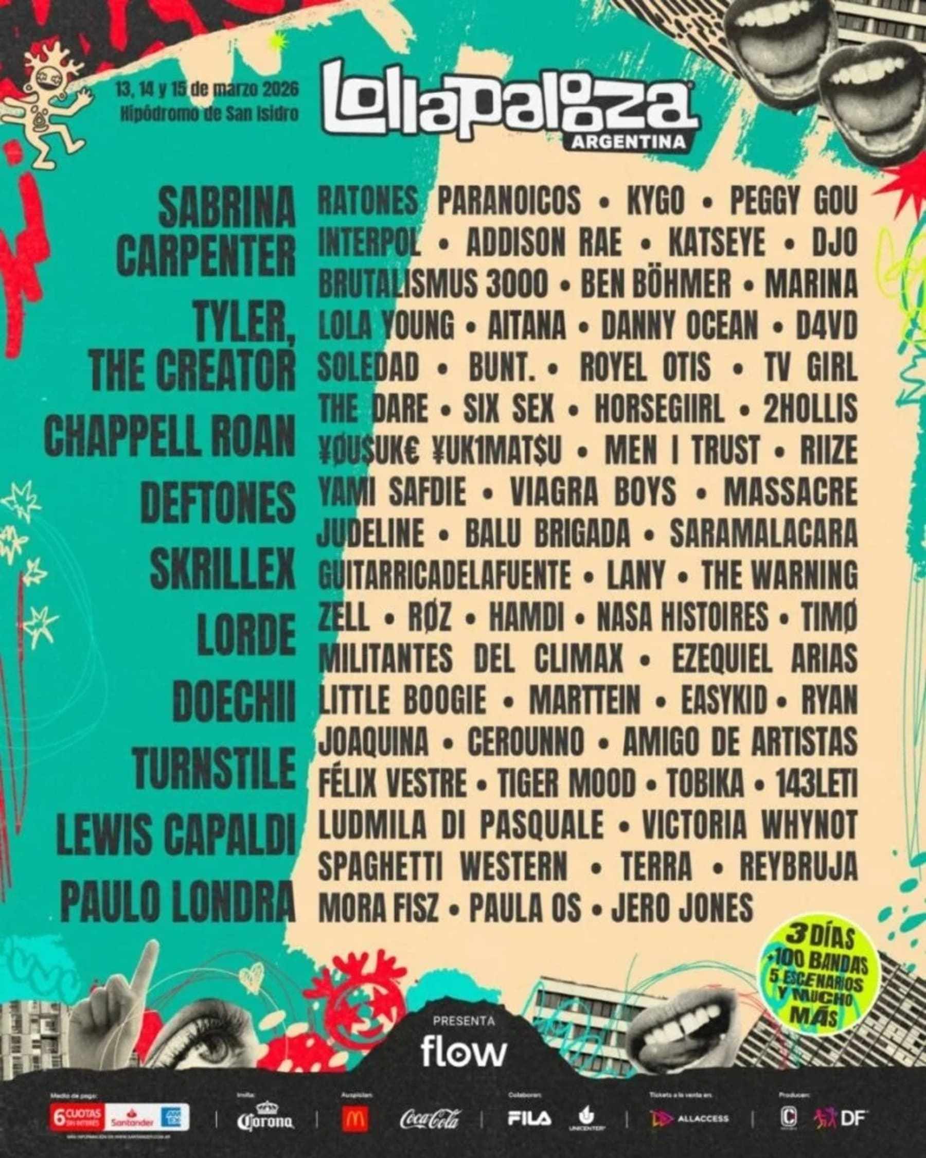 Lollapalooza Argentina 2026: Line up completo del festival - Diario Río ...