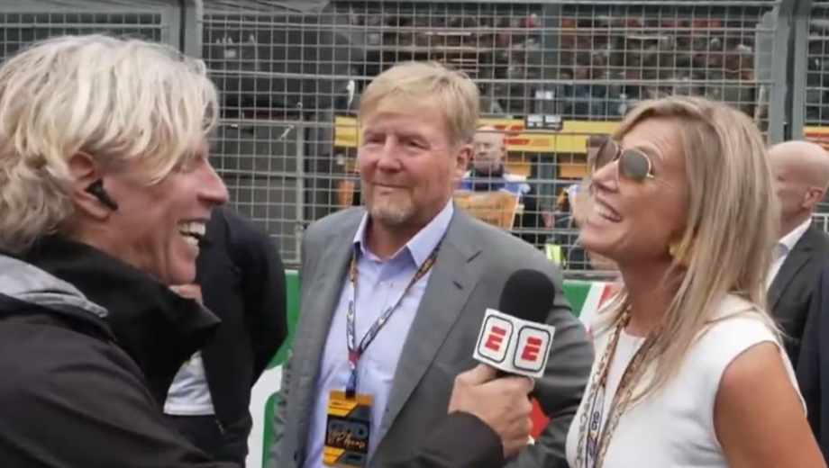 La Reina Máxima en el gran premio de Fórmula 1.-