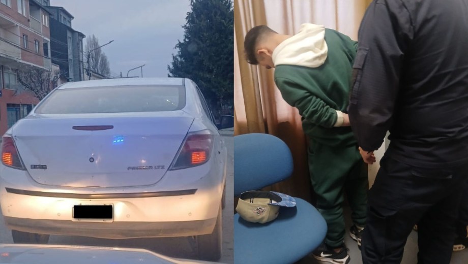 Persecución en Bariloche: dos sospechosos fueron detenidos en un Chevrolet Prisma, uno de ellos armado con un cuchillo.
