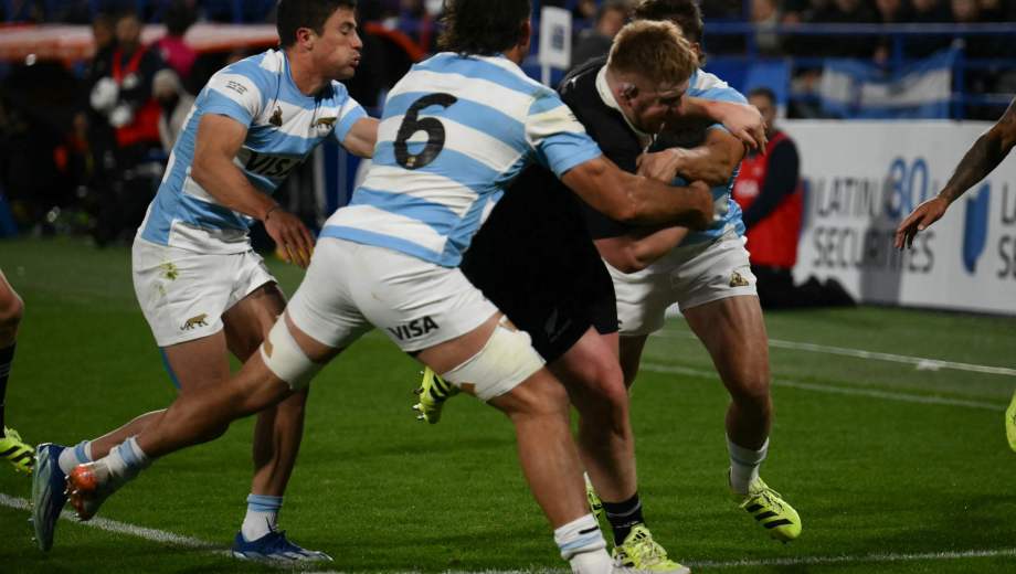 El seleccionado argentino derrotó 29-23 a Nueva Zelanda en el estadio José Amalfitani.(Photo by Luis ROBAYO / AFP)