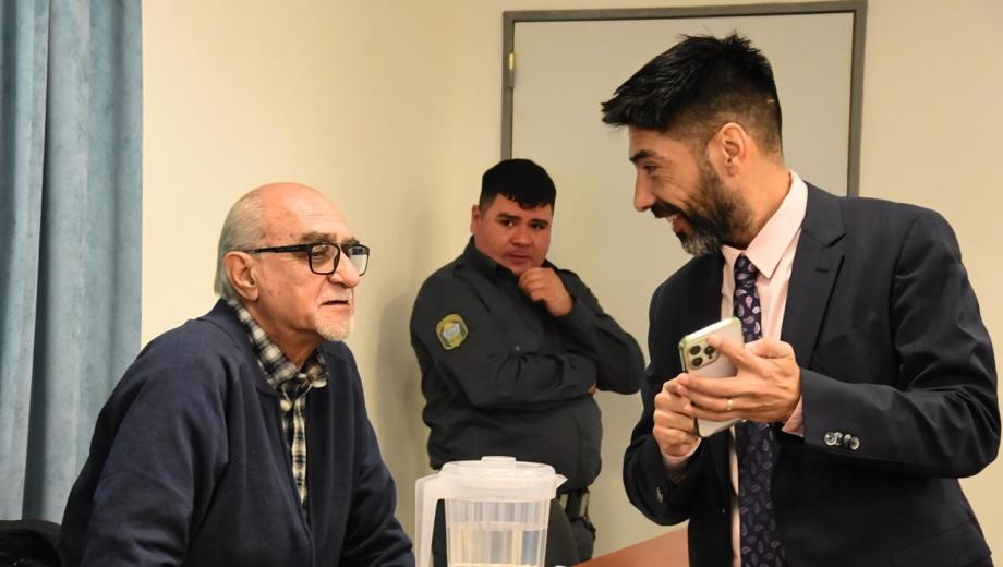 Ricardo Soiza y su abogado Alfredo Cury en la audiencia de este lunes. (Cecilia Maletti)