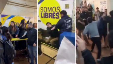 Video | Batalla campal en la Facultad de Derecho de la UBA: peronistas y libertarios se enfrentaron por un escrache