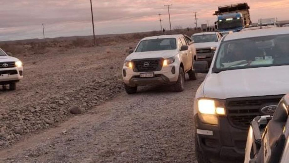 Paro en Vaca Muerta de camioneros. Foto: Gentileza. 