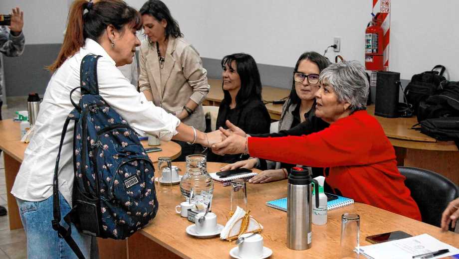 La reunión paritaria del 8 de agosto en Viedma. (Foto archivo: Marcelo Ochoa).