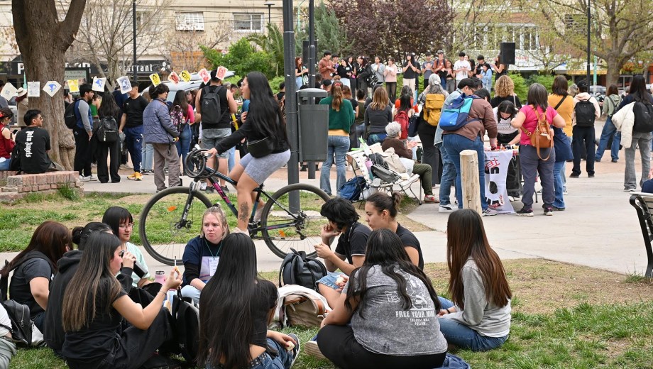 Adolescentes y Memoria en la plaza San Martín (de la Justicia) (foto Florencia Salto) 