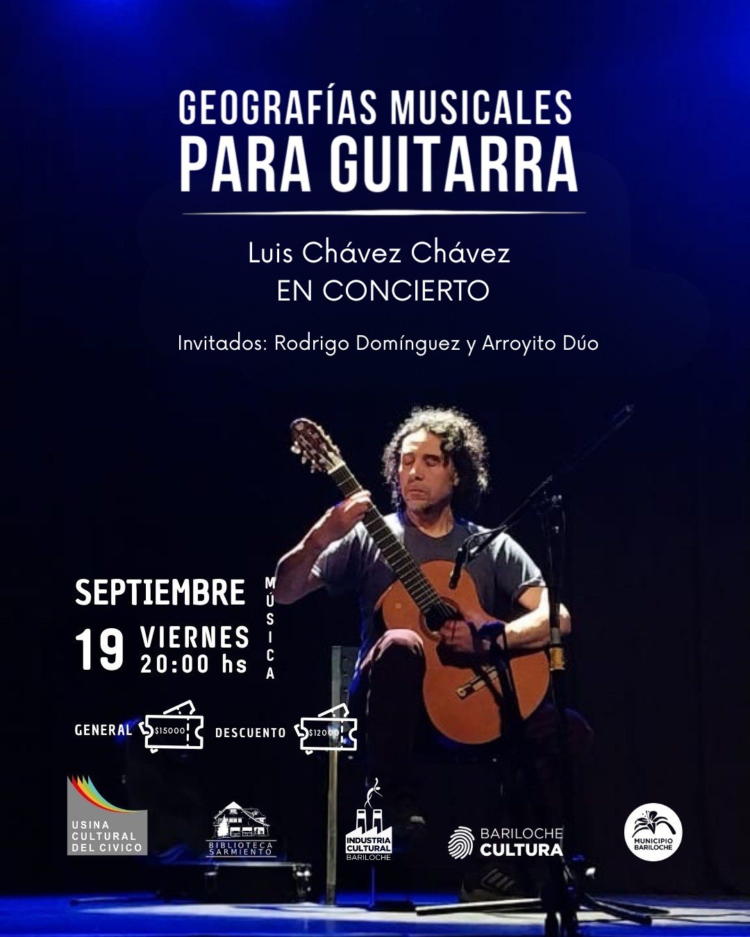 Concierto y presentación del libro de partituras de Luis Chávez Chávez: GEOGRAFÍAS MUSICALES PARA GUITARRA