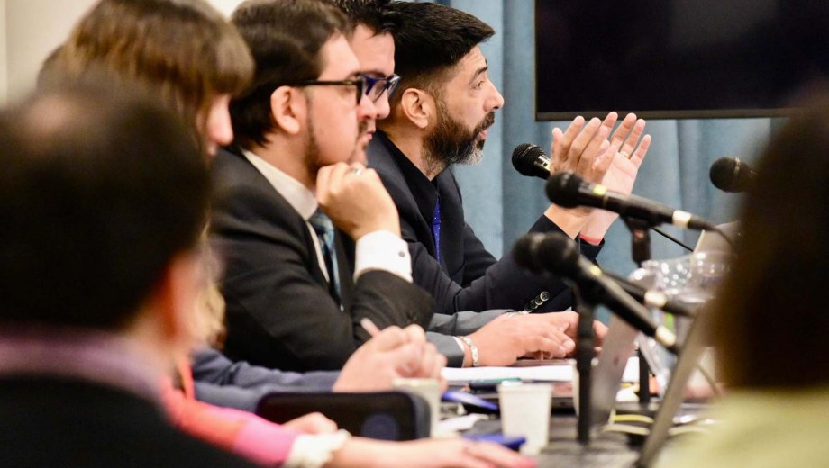 Parte del plantel de abogados defensores de los condenados. (Archivo/Matías Subat)