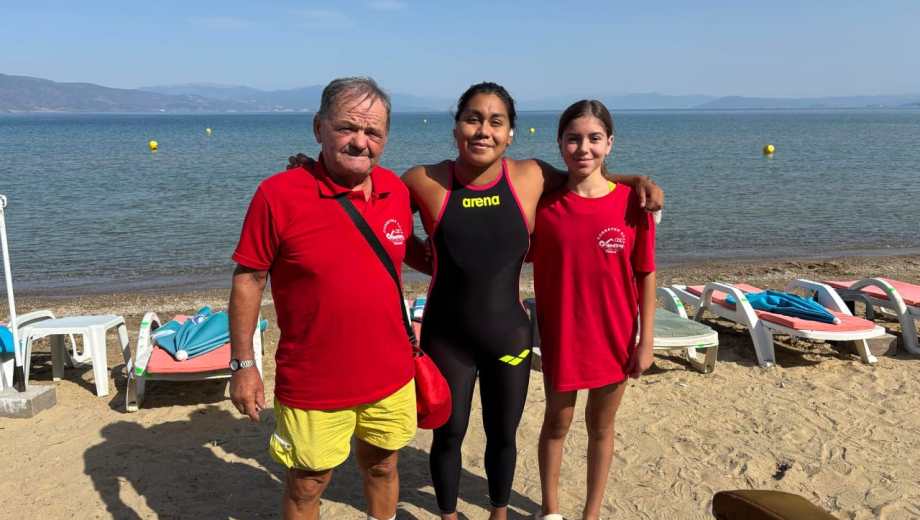 Mayte Puca, antes de competir en la Maratón Ohrid, en Macedonia. (Foto: Gentileza)
