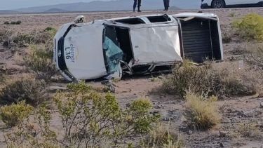 Fuerte vuelco sobre Ruta 6, cerca de Rincón de los Sauces este jueves: cuatro personas fueron hospitalizadas