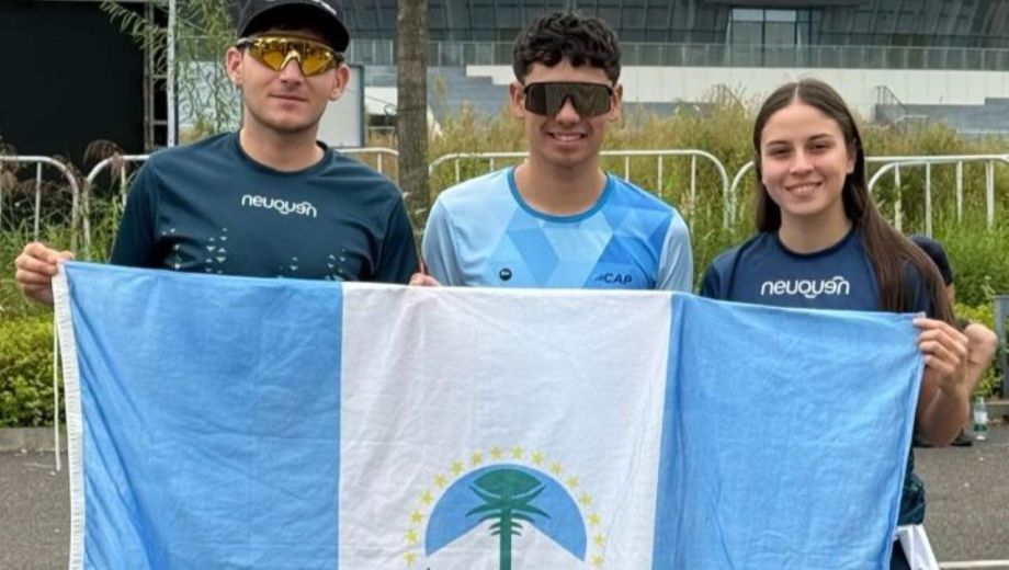 Benja Gader, Franco Carrasco y Lucía Monje, el tridente neuquino que compitió en China.